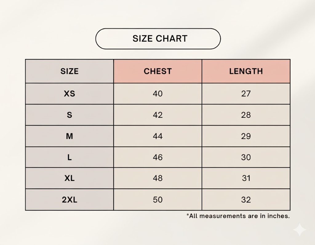 Size Guide Chart